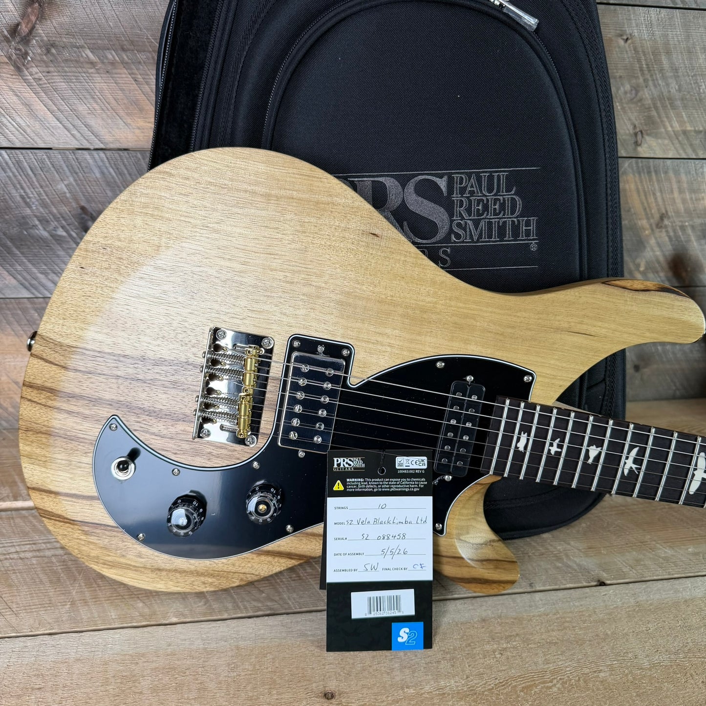 PRS S2 Vela Limited Edition Black Limba Satin Natural S2088458