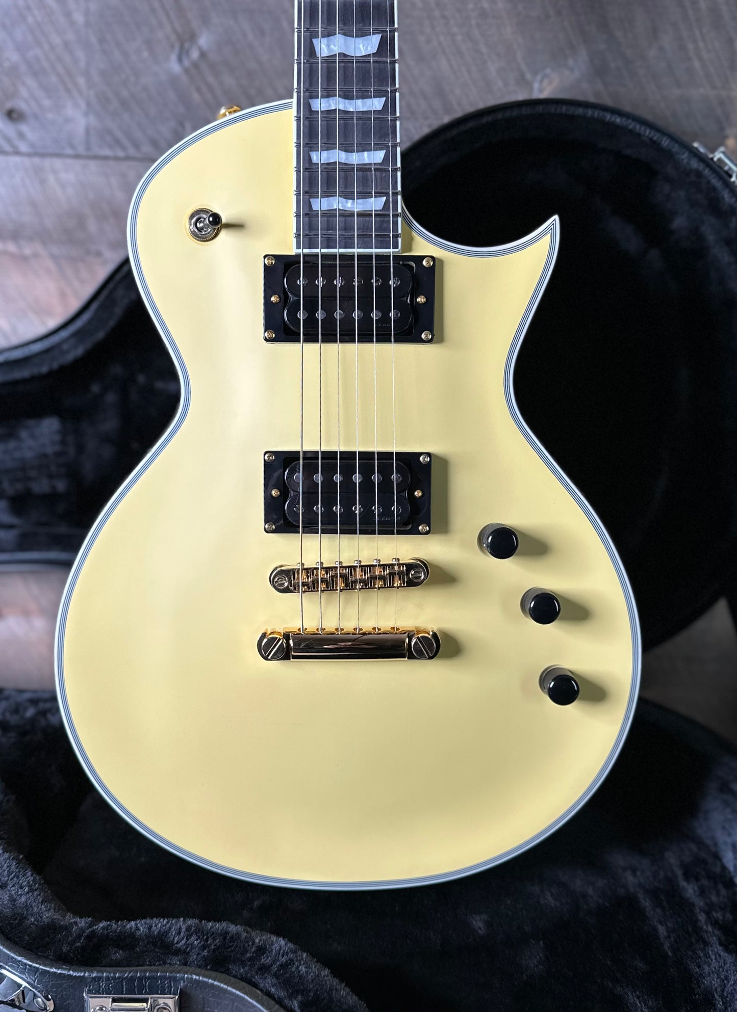 Used ESP LTD. EC-1000T CTM - Vintage Gold W/Hardshell Case