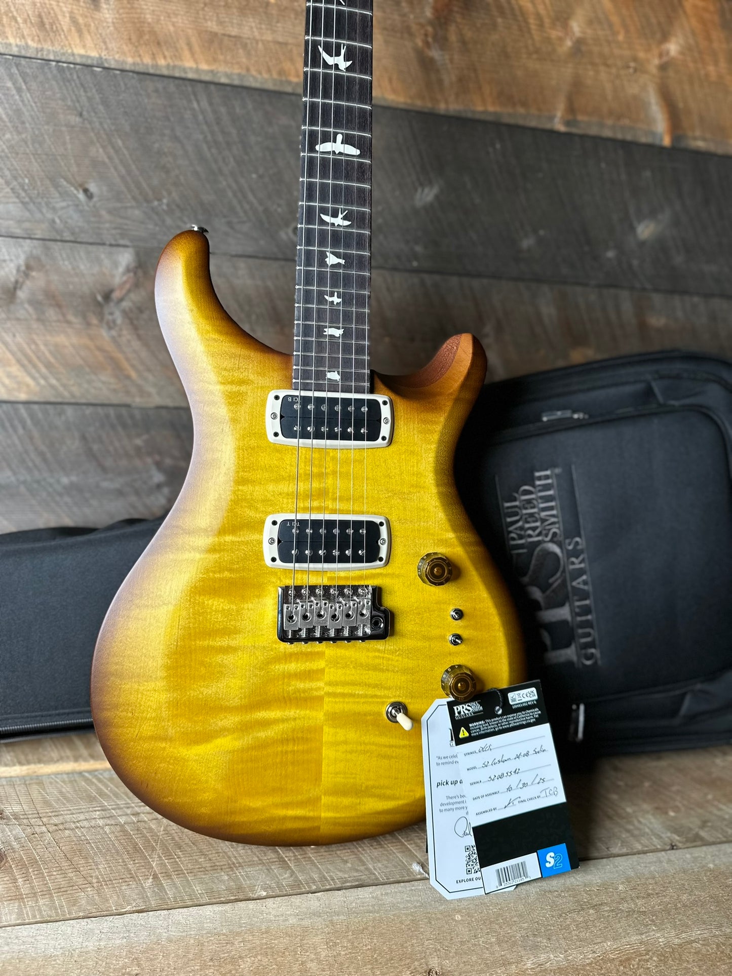 PRS S2 Wood Library Custom 24-08 QS Exclusive Satin Run! - Livingston Lemondrop S2085542