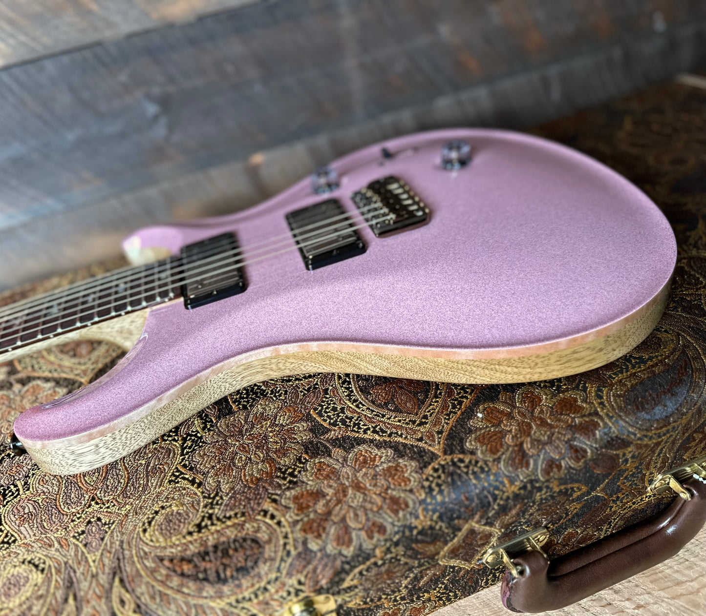 PRS Wood Library Custom 24 Flame Top Brazilian Rosewood Fretboard! - Custom Color Grandma Hannon Pink Sparkle Top!! 410304