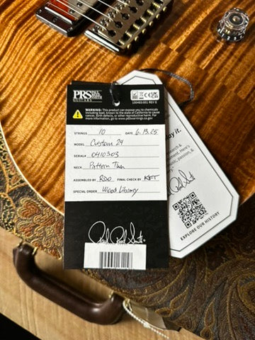 PRS Wood Library Custom 24 Flame Top Brazilian Rosewood Fretboard! - Copperhead Burst 410303