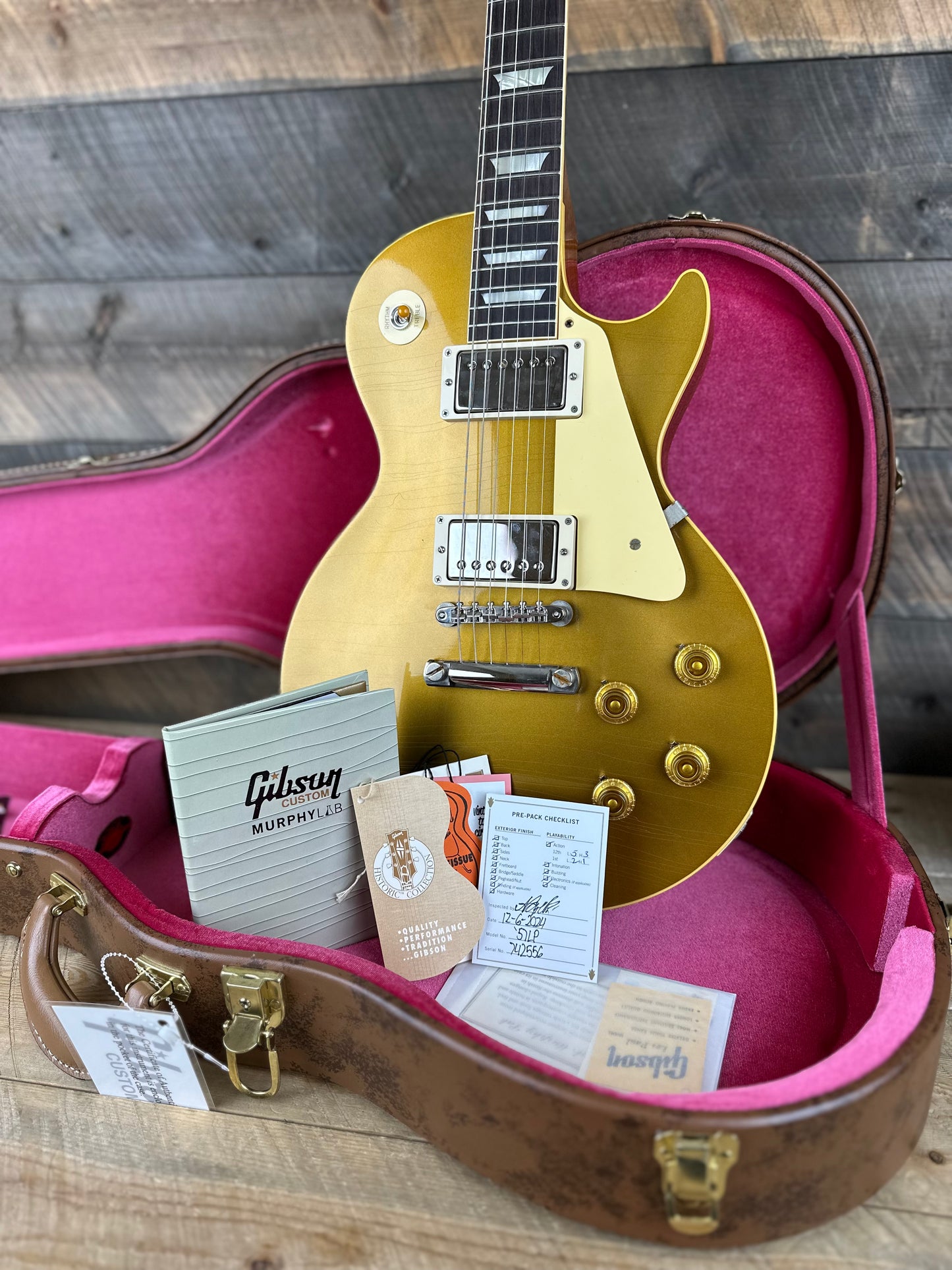 Gibson Custom Shop Murphy Lab 1957 Les Paul Goldtop Ultra Light Aged - Double Gold 742556