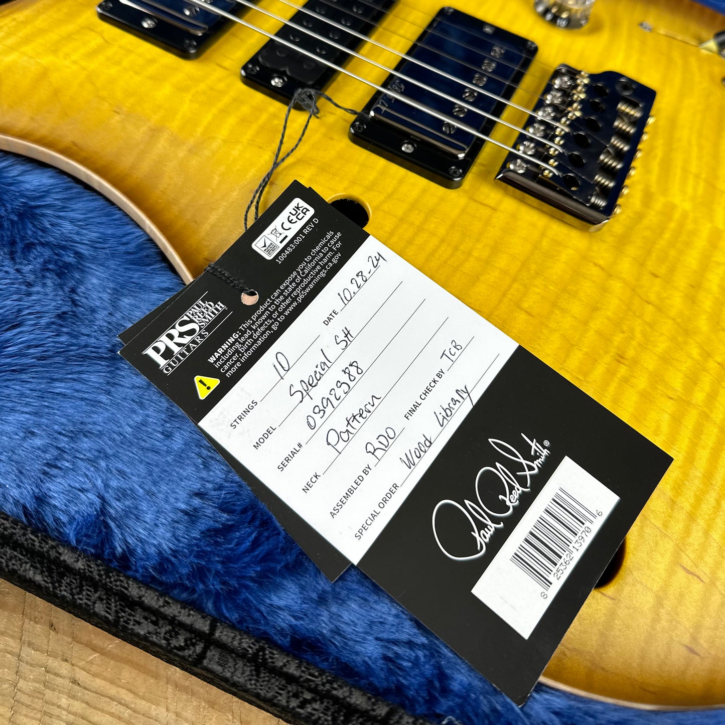 PRS Wood Library Special 22 Semi-Hollow - Flame Maple 10 Top Korina Back, Ziricote FB - McCarty Sunburst Satin 392388