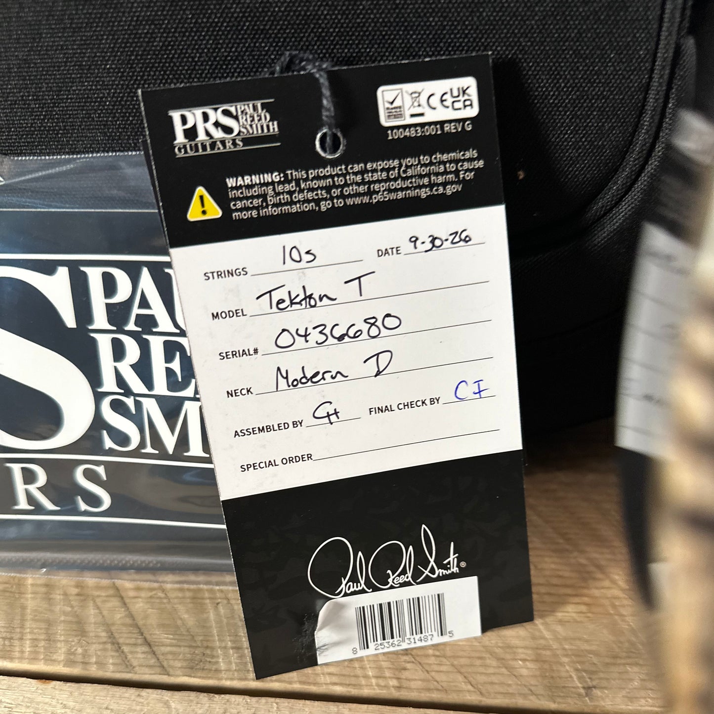 PRS Tekton T Bolt-On Tremolo Bridge - Black Tourmaline Natural Neck 436680
