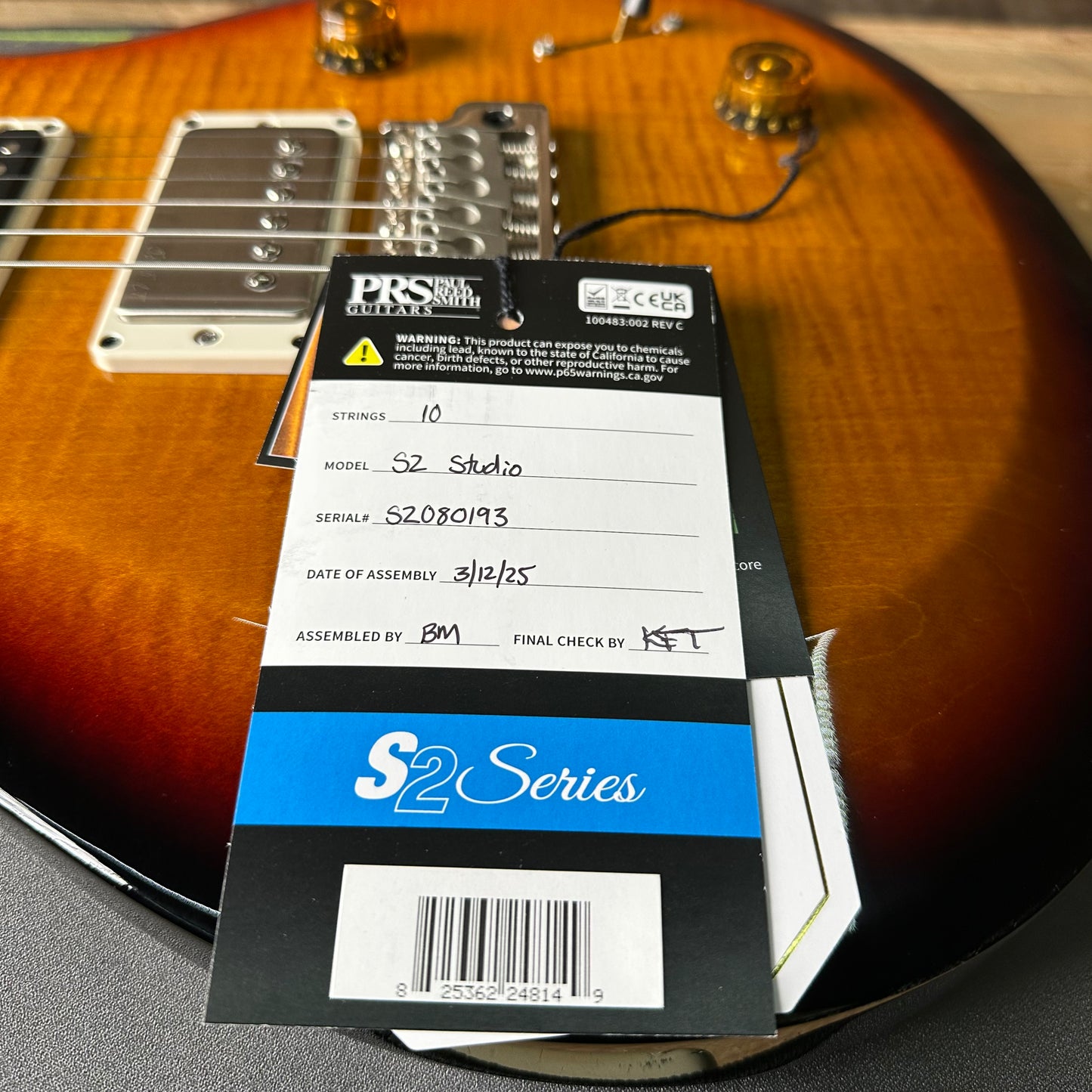 PRS S2 Studio - Black Amber 2080193