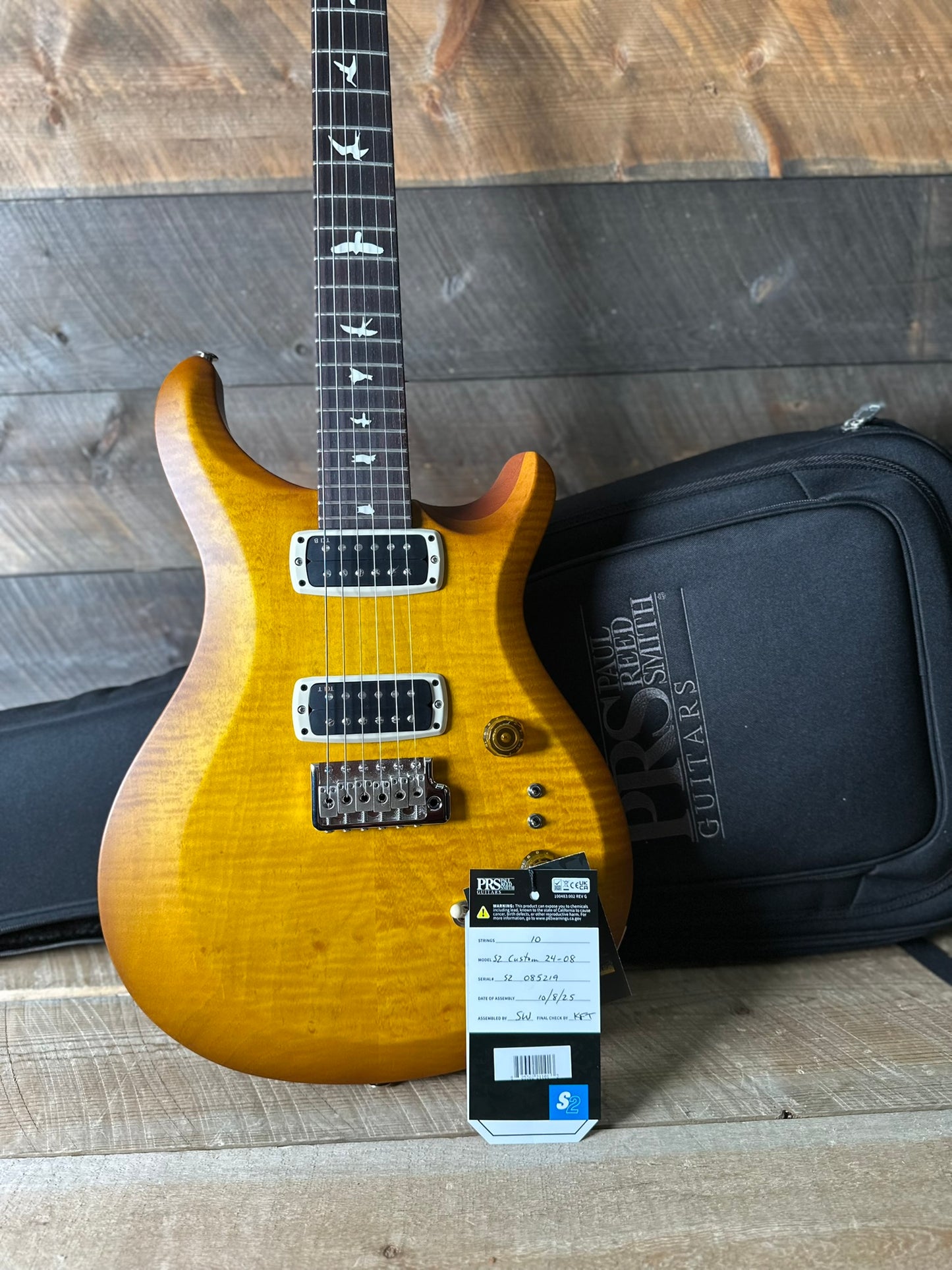 PRS S2 Wood Library Custom 24-08 QS Exclusive Satin Run! - Honey Gold Burst S2085219