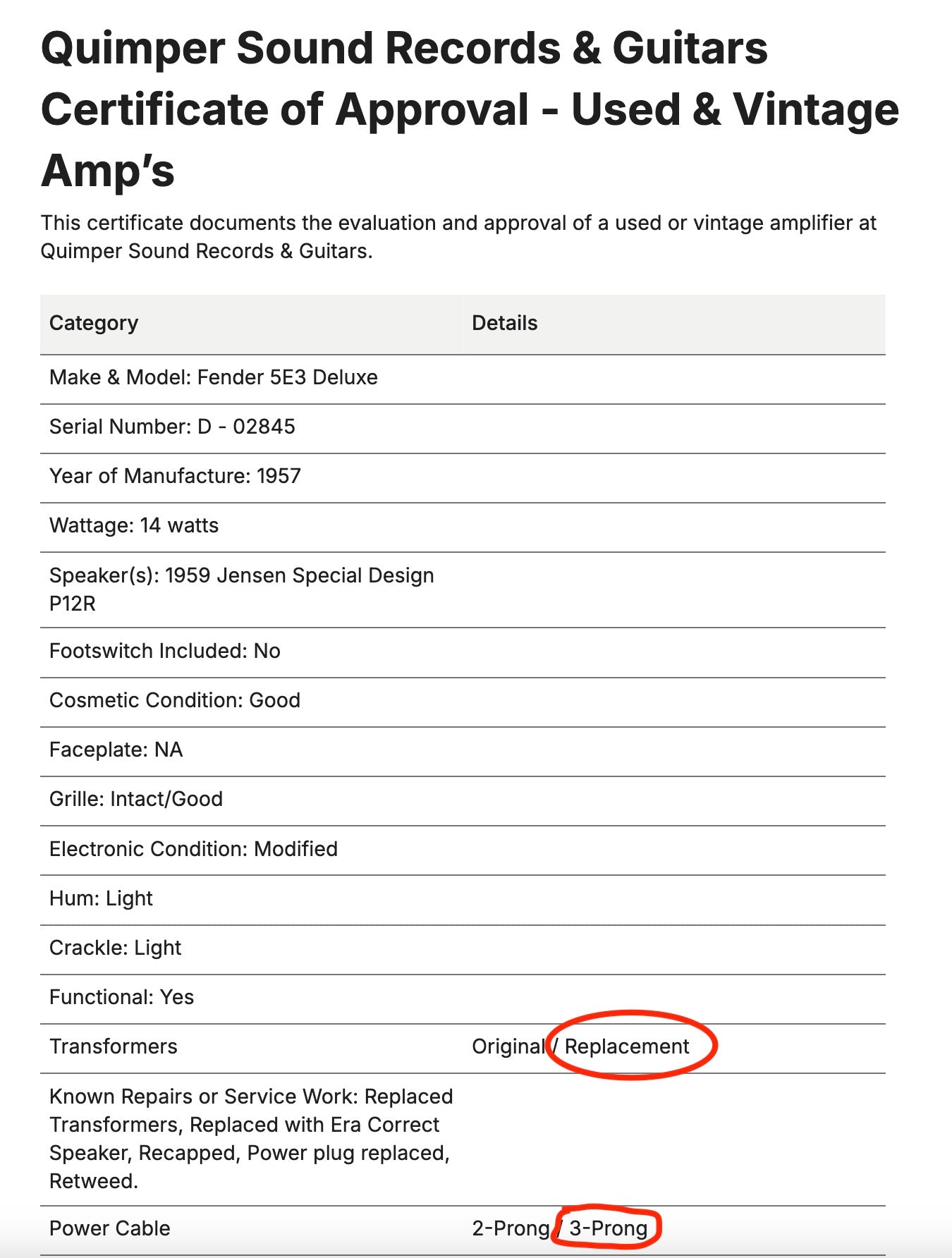 Vintage 1957 Fender 5E3 Deluxe Amplifier