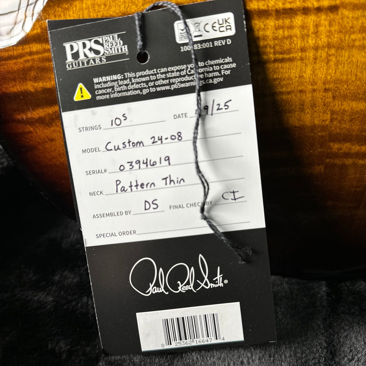 PRS Custom 24-08 - Black Gold Wraparound Burst 394619
