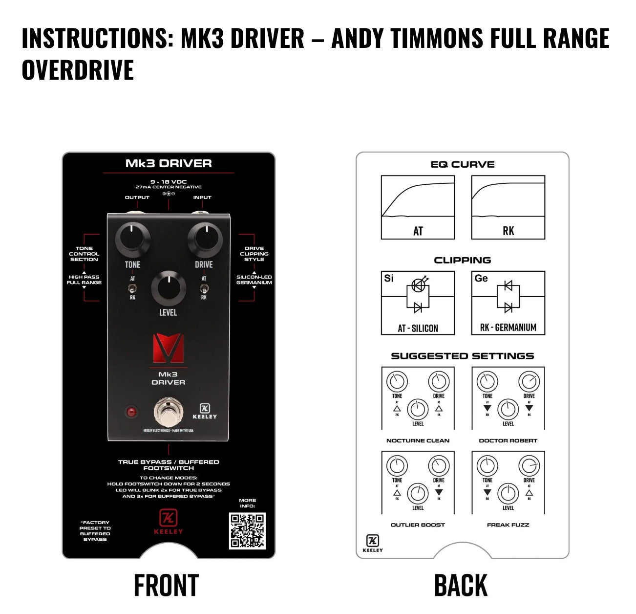 Keeley Mk3 Driver – Andy Timmons Full Range Overdrive