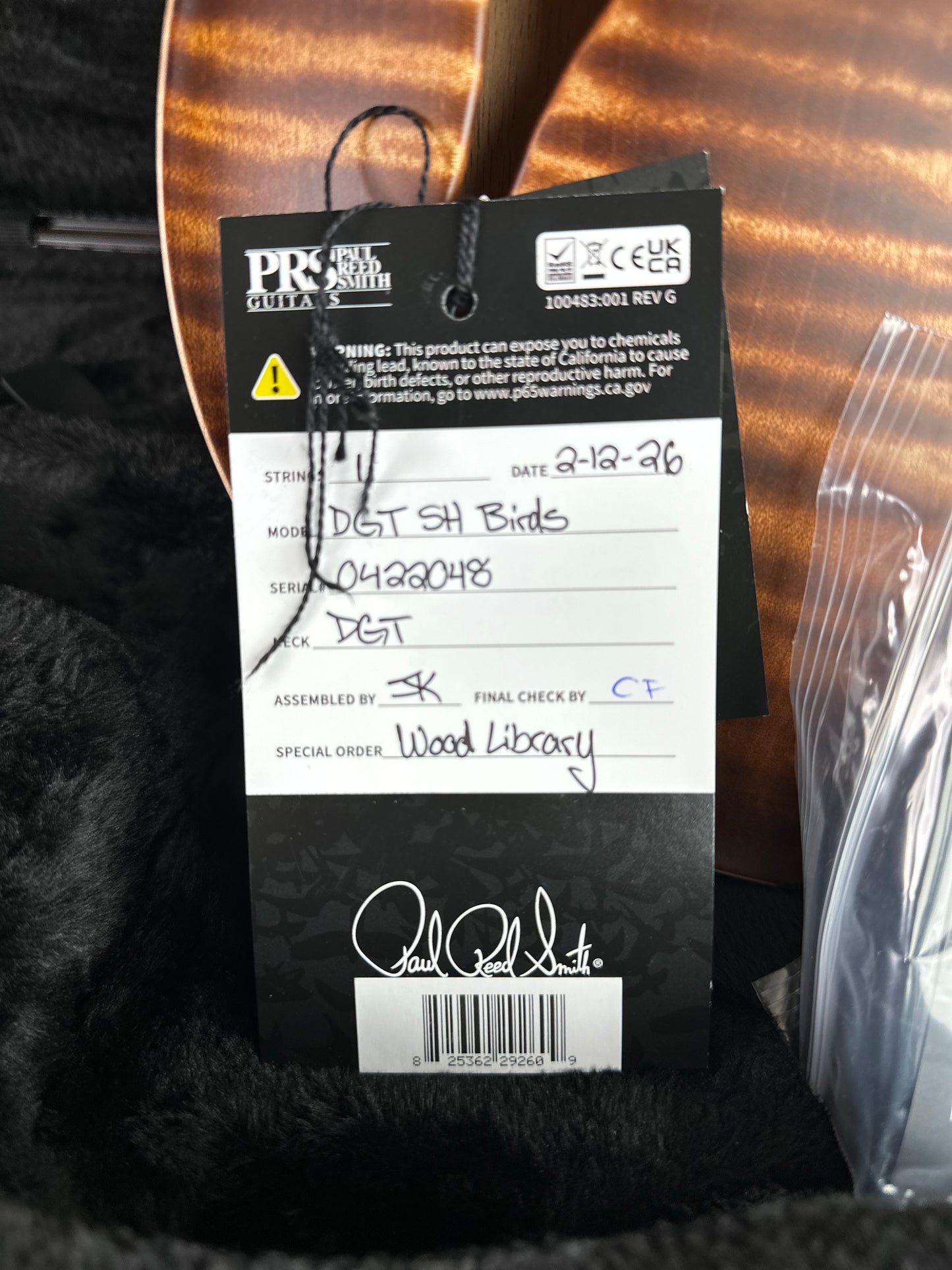 PRS Wood Library DGT Semi-Hollow David Grissom Signature , Rosewood Neck!, Flamed Maple 10-Top, Smoked Black Hardware - Satin Copperhead 422048