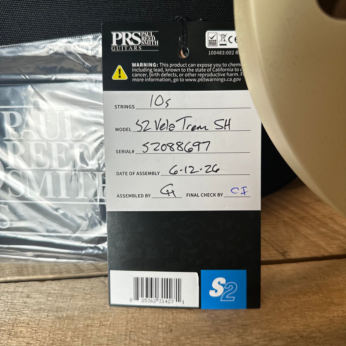 PRS S2 Vela Semi-Hollow HHT Quimper Edition – Antique White Satin Nitro USA Electric Guitar S2088697