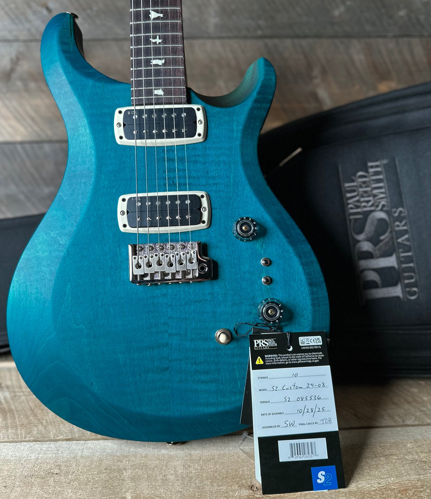 PRS S2 Wood Library Custom 24-08 QS Exclusive Satin Run! - Faded Abalone S2085536