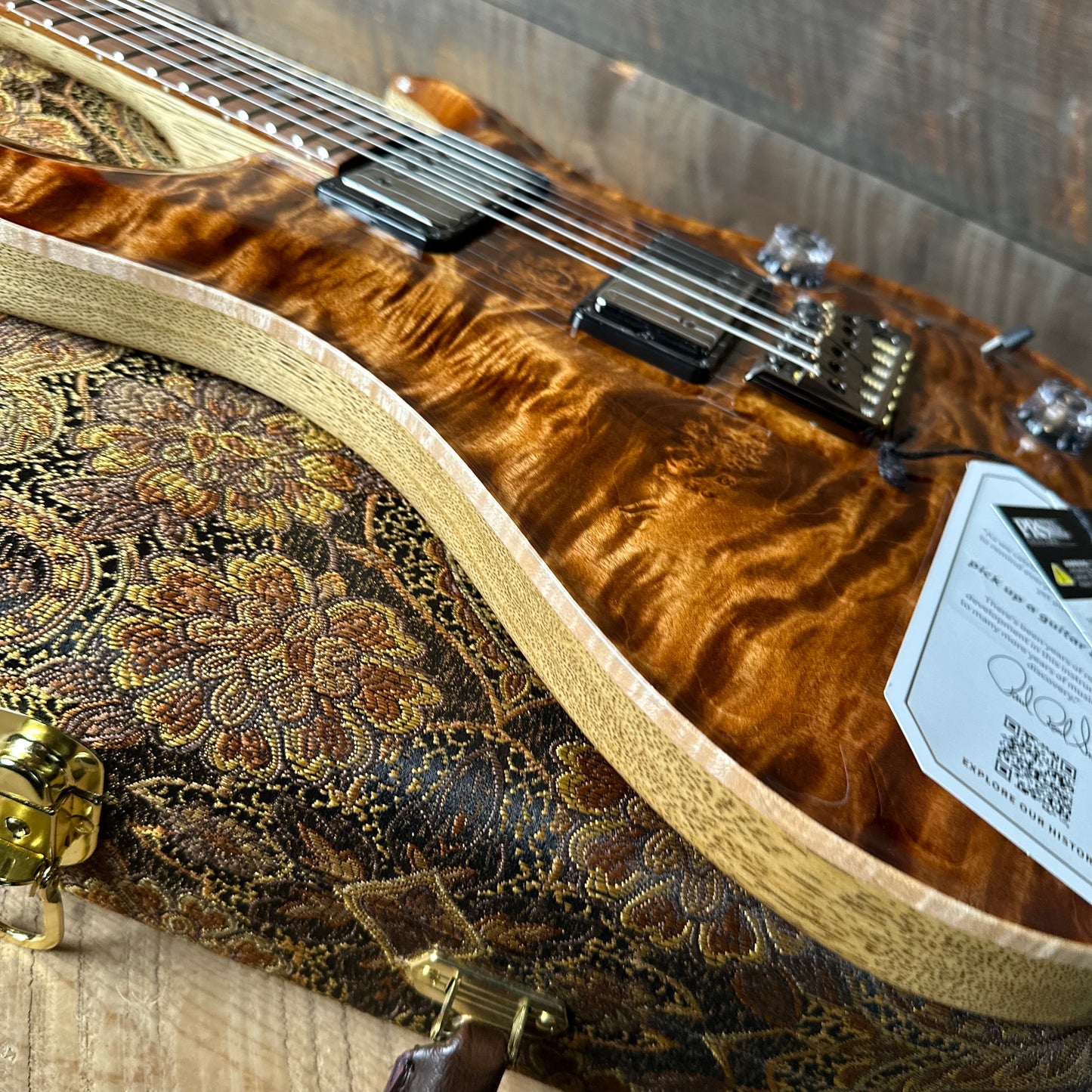PRS Wood Library Custom 24 Burled Quilt Top Brazilian Rosewood Fretboard! - Copperhead Burst 408157