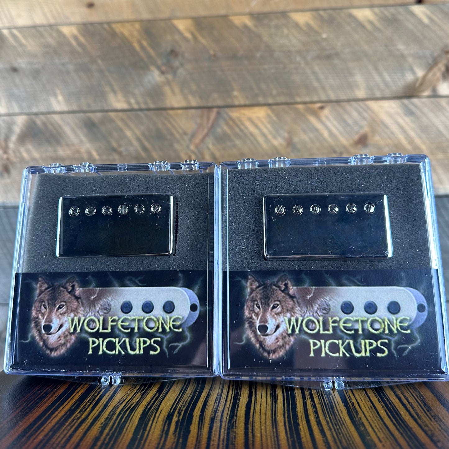 Wolfetone Dr. Vintage Pickup Set (4 Conductor) - Black Bobbin Nickel Cover