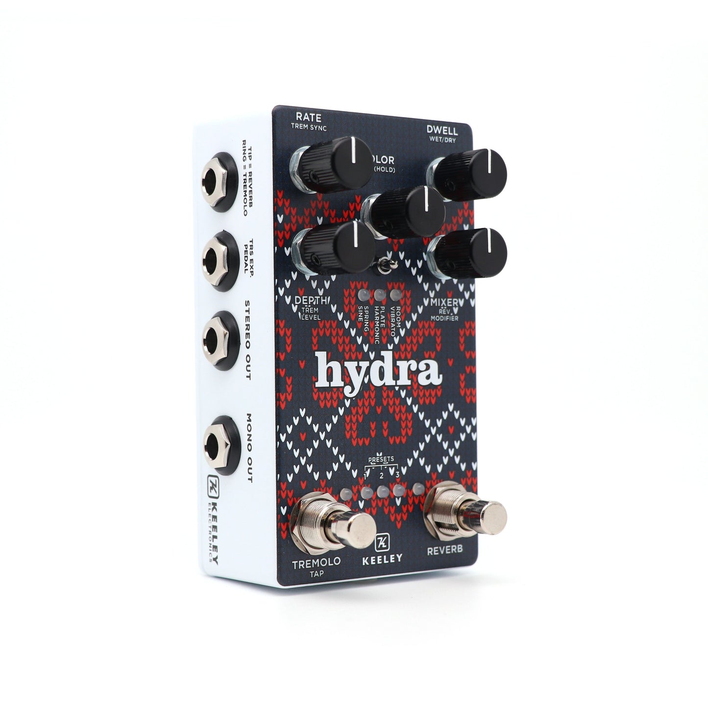 Keeley Hydra Stereo Reverb Tremolo Pedal IN AN UGLY XMAS SWEATER!