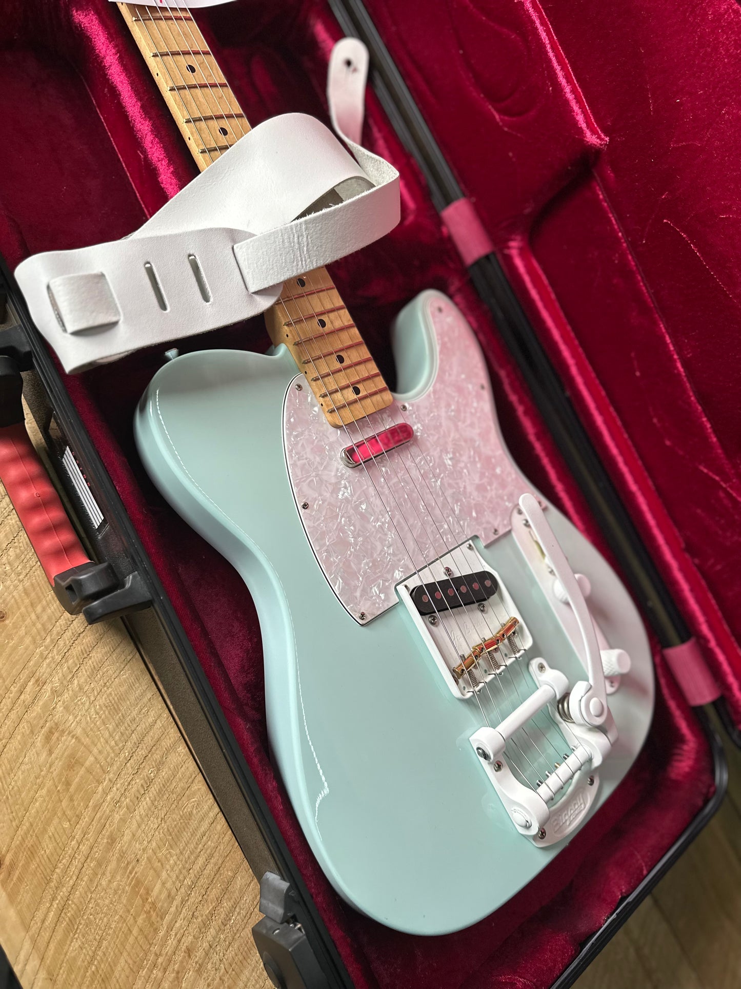 Jack White Inspired T-Style Assembled By Randy Parsons - Daphne Blue W/Hardshell Case