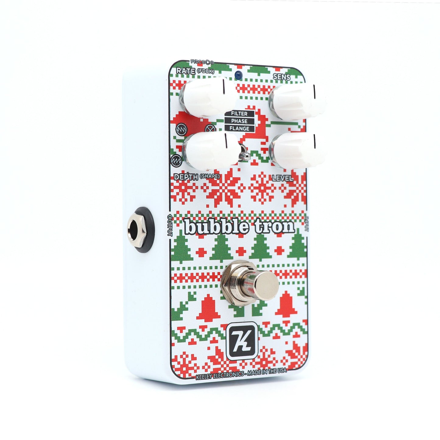 Keeley Bubble Tron Dynamic Flanger Phaser IN AN UGLY XMAS SWEATER!