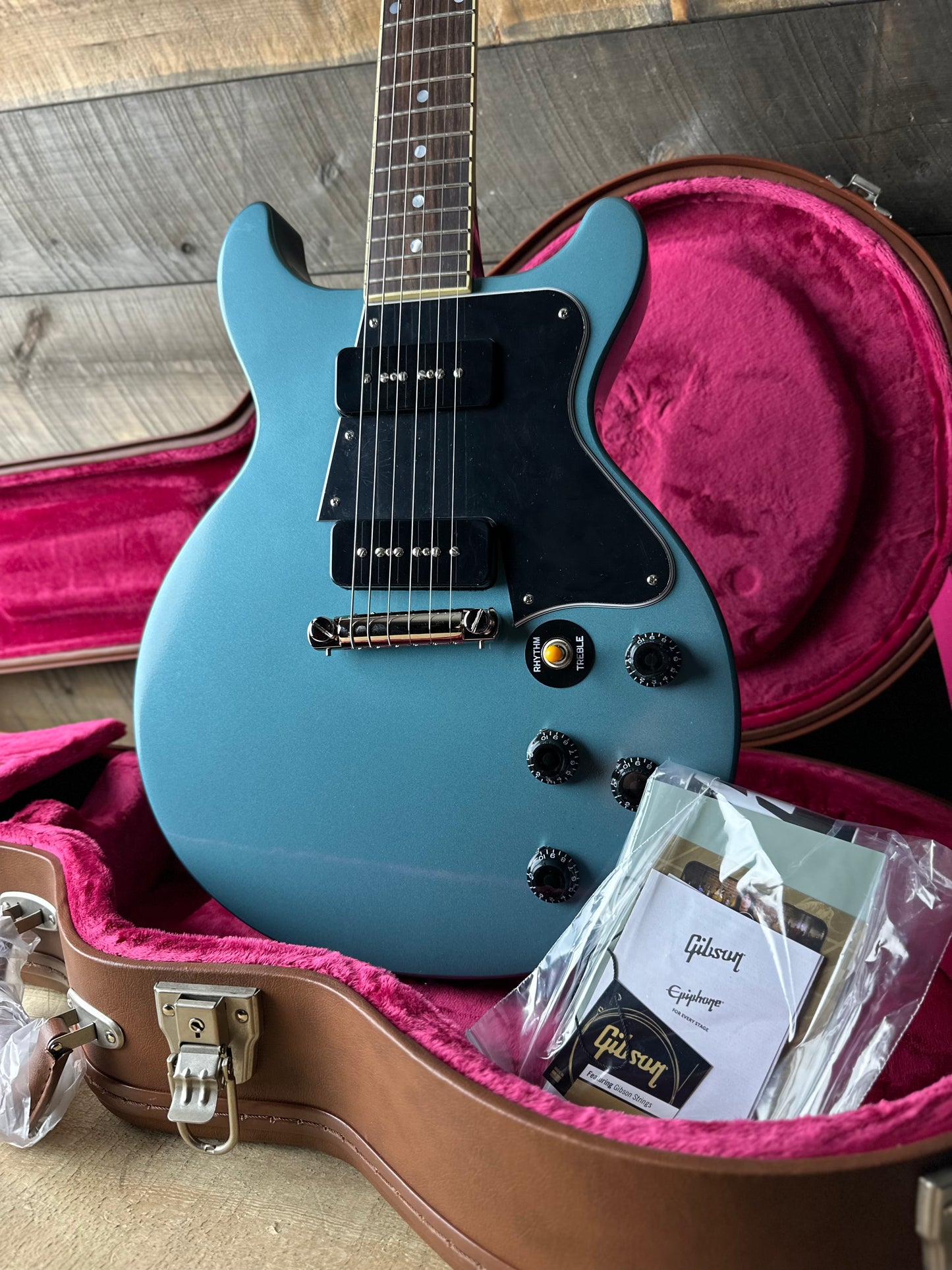 Epiphone Inspired By Gibson Custom 1960 Les Paul Special DC - RARE!* Pelham Blue 24121524050