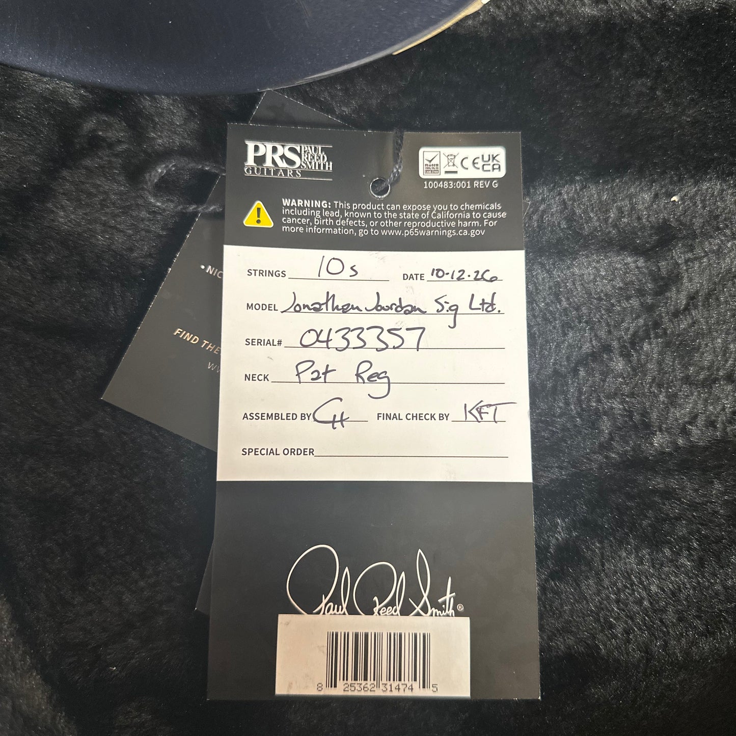 PRS Jon Jourdan Limited Edition Signature Model - Gunmetal Metallic 433357