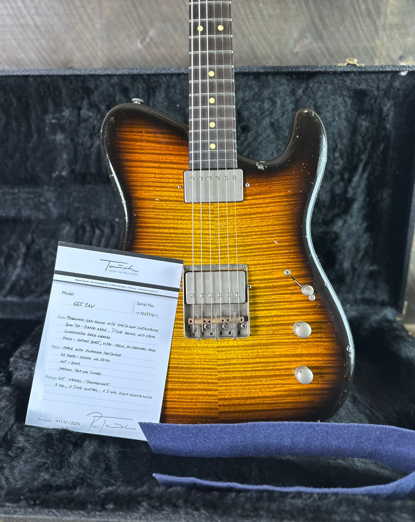 Tausch Guitars 665 Raw - Antique Burst 122506