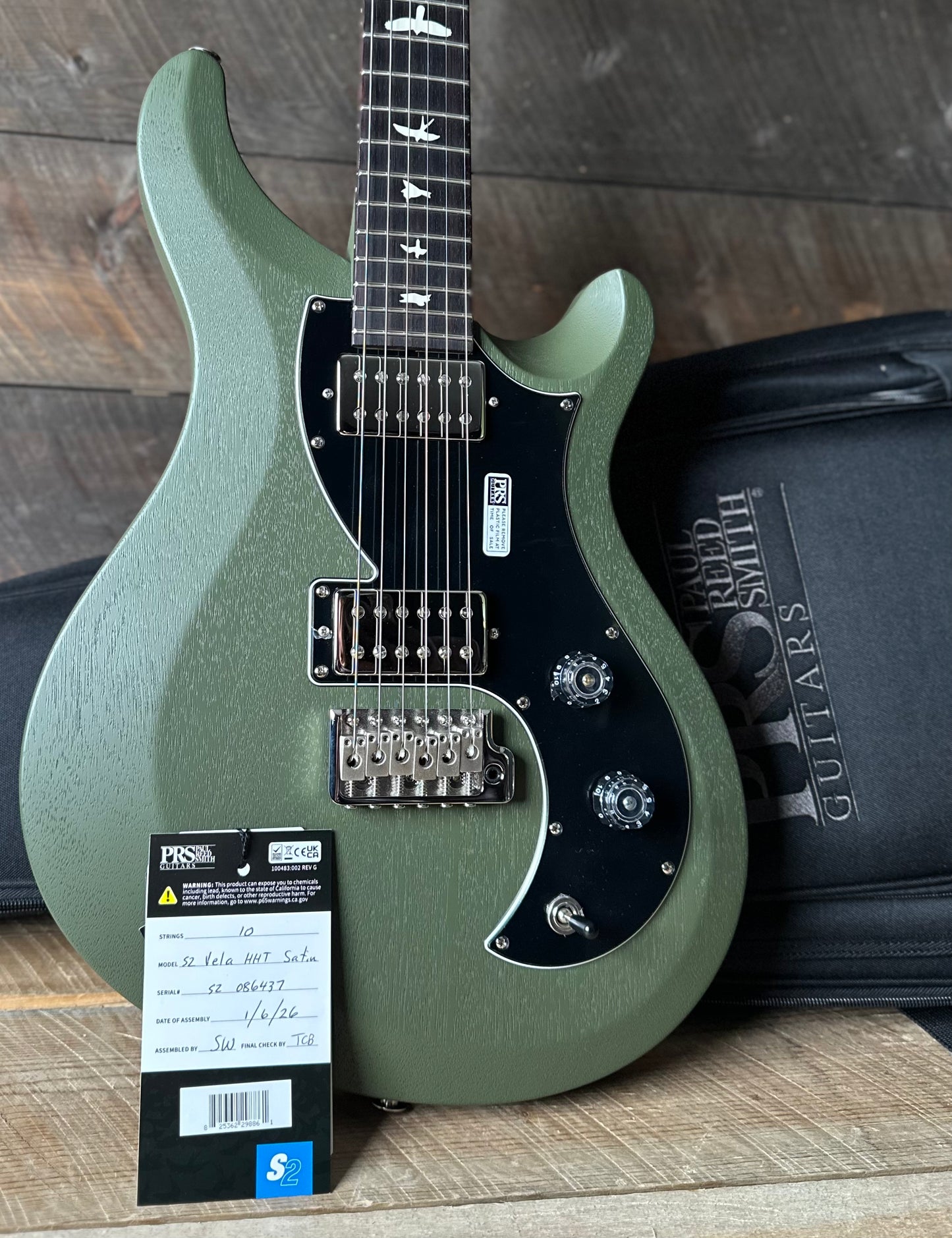 PRS S2 Vela HHT - Matcha Green Satin S2086437 7.10 LBS!