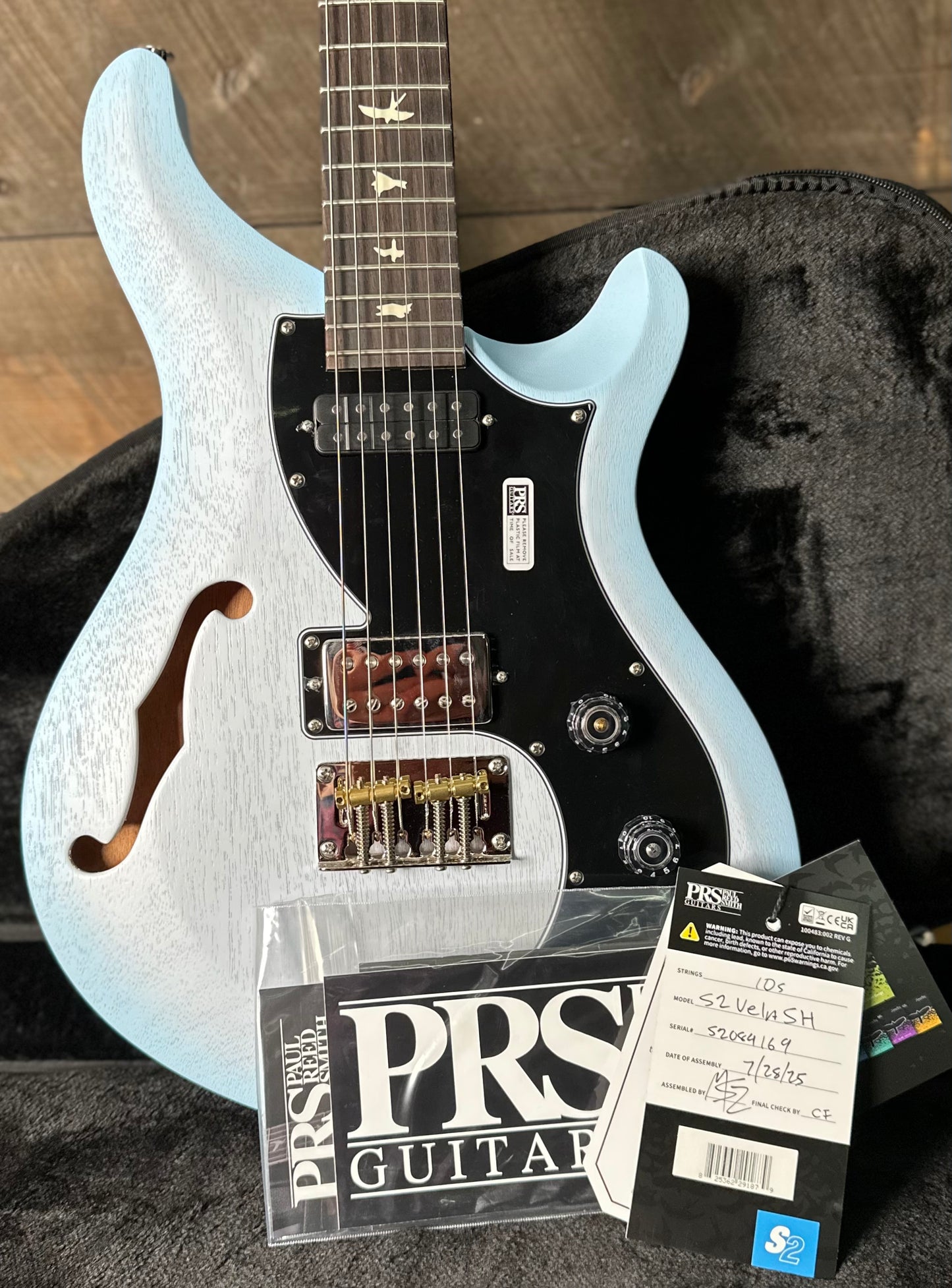 PRS S2 Vela Semi-Hollow Satin - RARE! Custom Color Cloud Burst S2084169