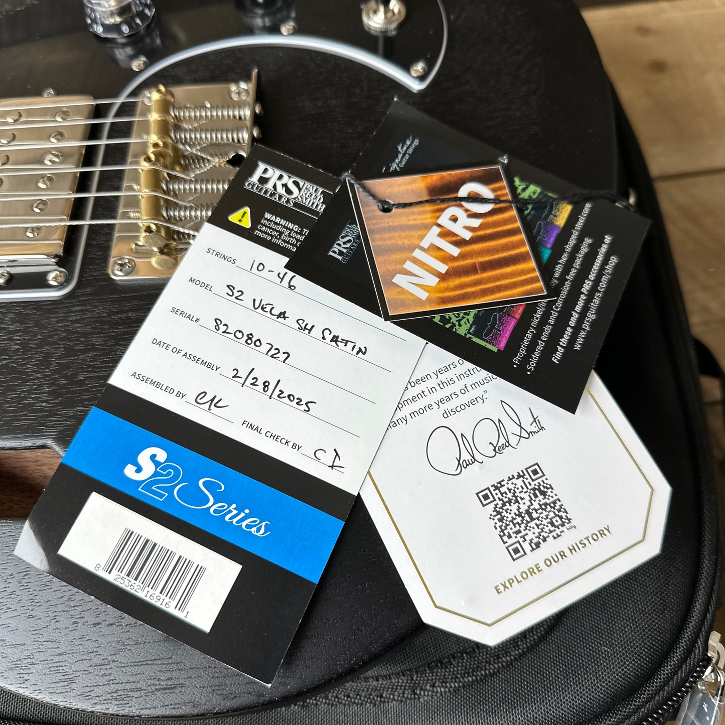 PRS S2 Vela Semi-Hollow Satin - Charcoal S2080727