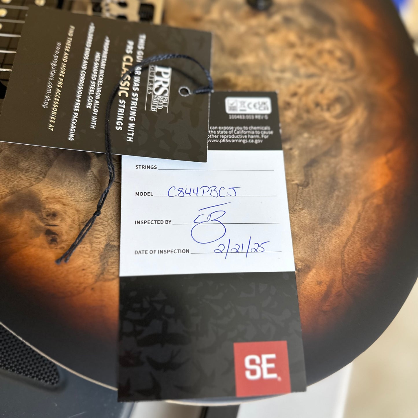 PRS SE Custom 24-08 Poplar Burl Limited Edition - Charcoal Cherry 103889