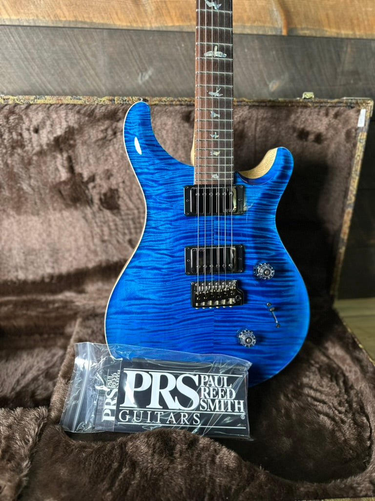 PRS Wood Library Custom 24 Flame Top Brazilian Rosewood Fretboard! - Aquamarine 411446