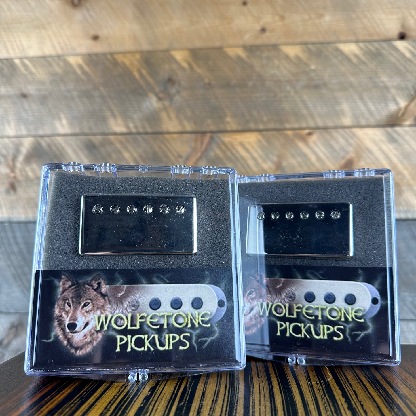 Wolfetone Marshallhead Pickup Set (4 Conductor) - Black Bobbin Nickel Cover