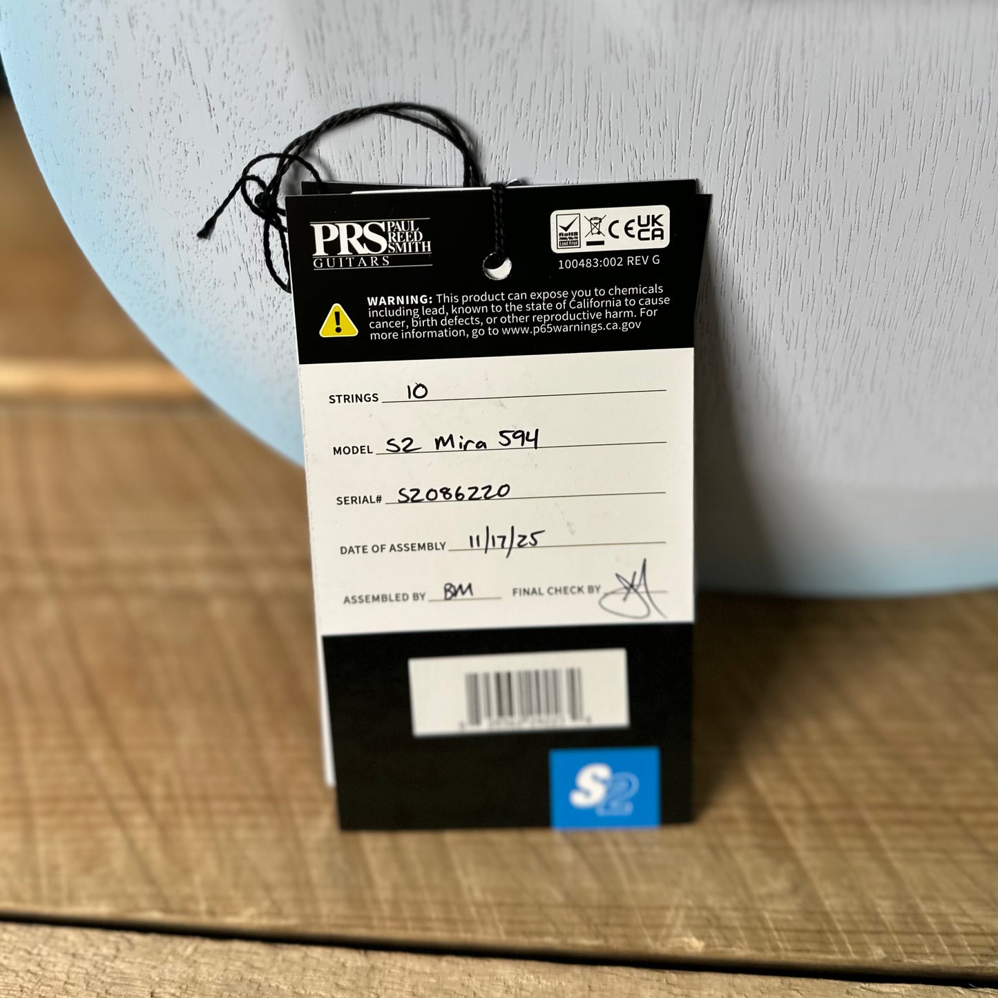 PRS S2 Mira 594 - Satin Cloud Burst S2086220