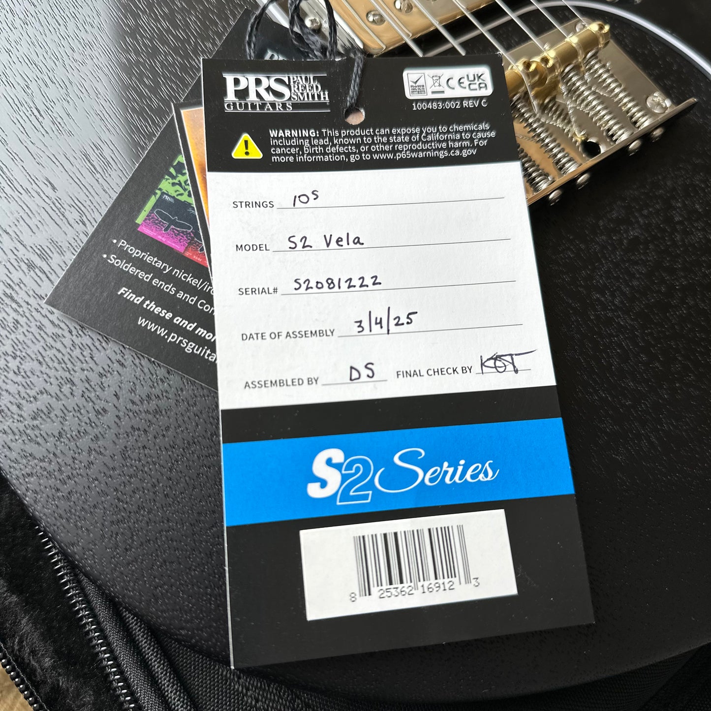 PRS S2 Vela - Satin Charcoal S2081222