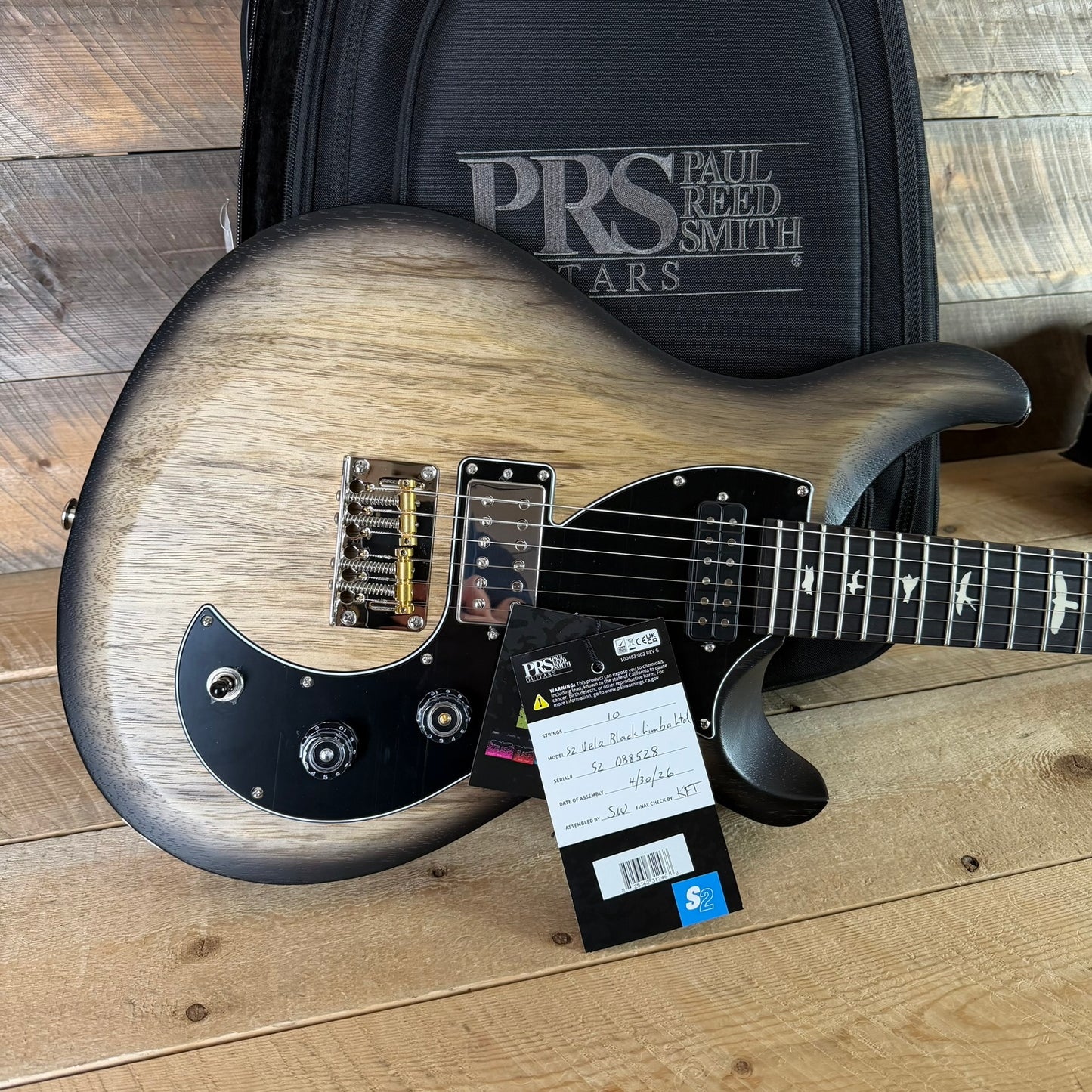 PRS S2 Vela Limited Edition Black Limba 5.55 LBS! - Satin Natural Smokeburst S2088528