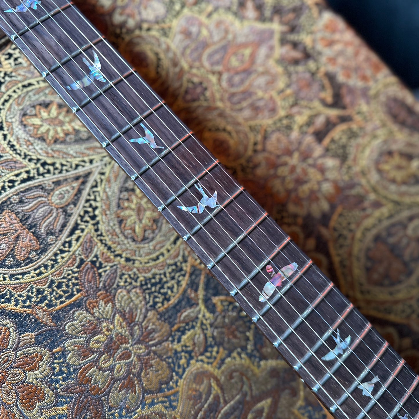 PRS DGT David Grissom Signature Wood Library Flame Maple 10 Top, Brazilian Rosewood FB - Aquamarine 410958