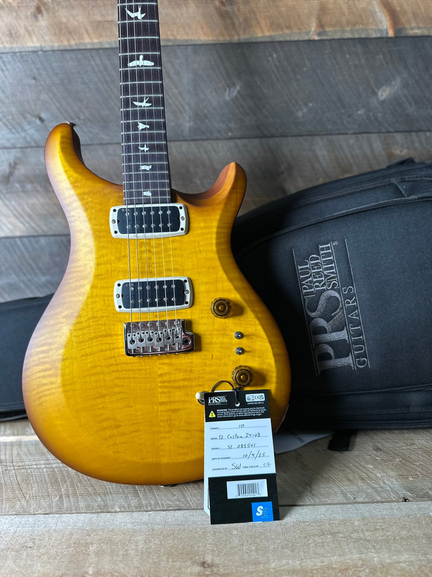 PRS S2 Wood Library Custom 24-08 QS Exclusive Satin Run! - Honey Gold Burst S2085541
