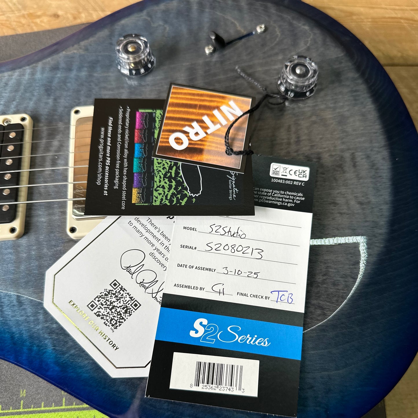 PRS S2 Studio - Faded Grey Black Blue Burst 2080213