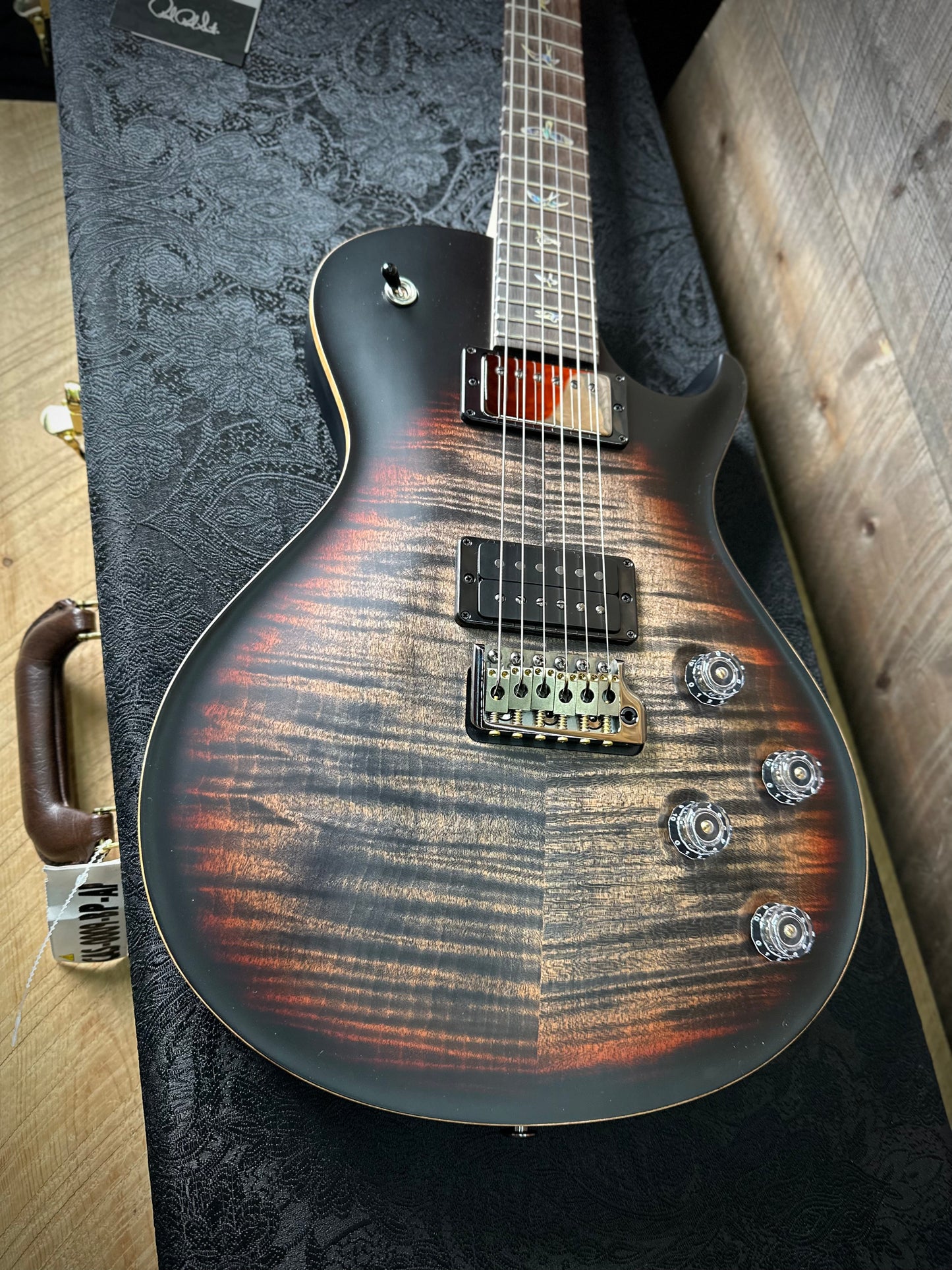 PRS Wood Library Mark Tremonti Signature Trem Flame Maple 10 Top - Satin Charcoal Tri-Burst 407097