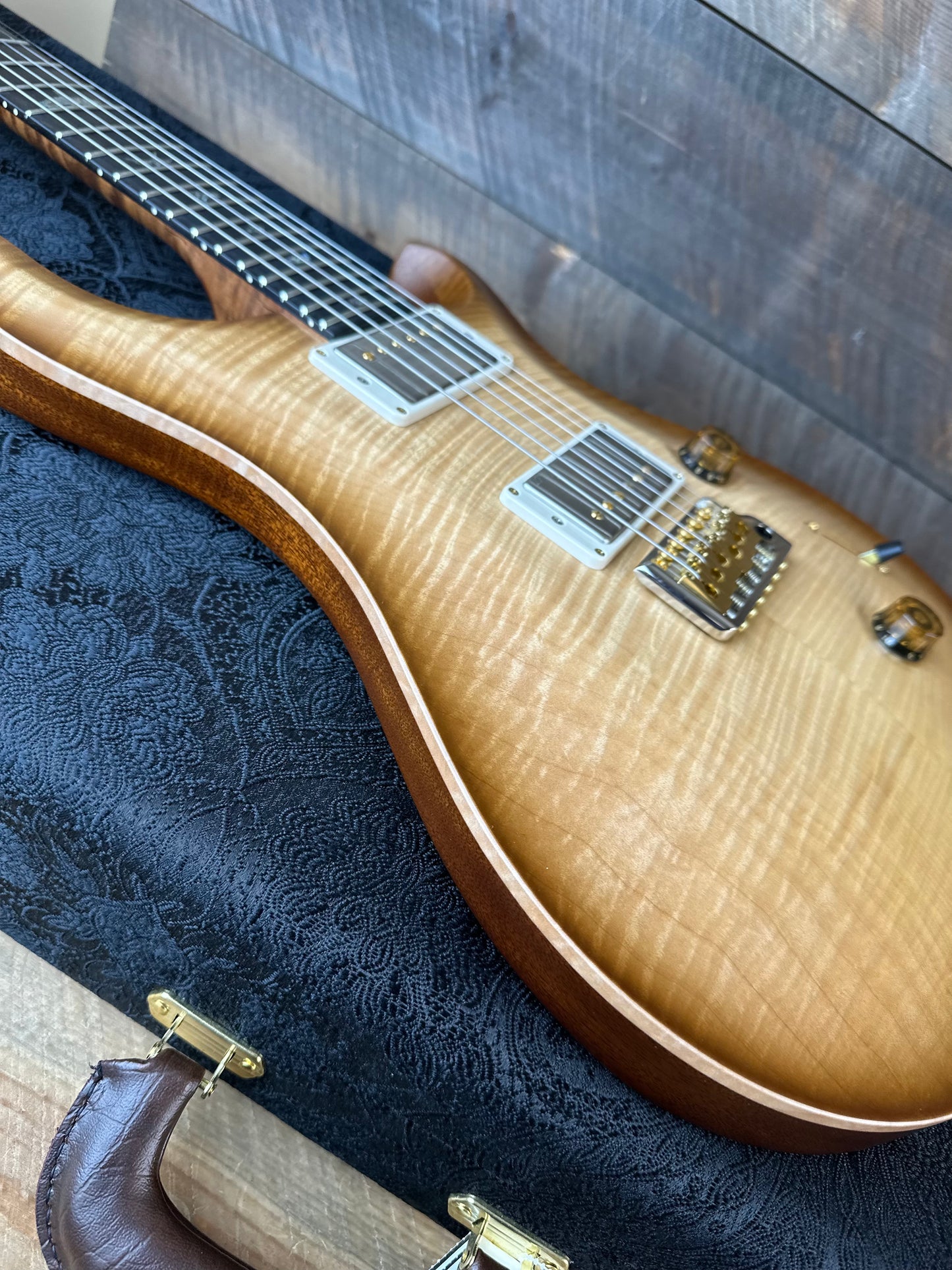 PRS Wood Library Custom 24 Flame Maple 10 Top, Torrified Flamed Maple Neck, Ebony FB - Vintage Natural Satin 395083