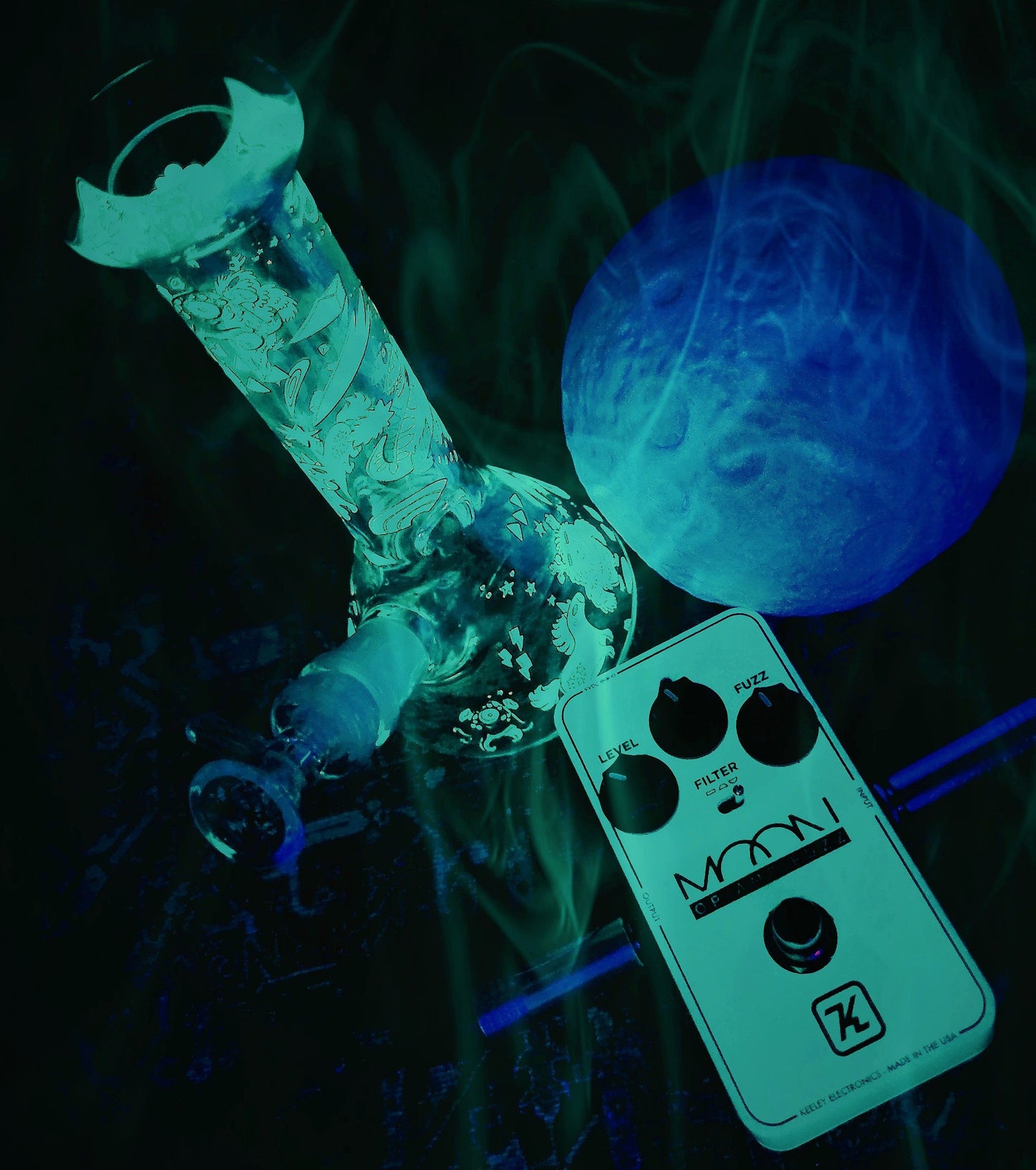 Keeley Moon "Glow in the Dark" Op-Amp Fuzz Pedal FREE MEDIUM MONK SHIRT INCLUDED!!