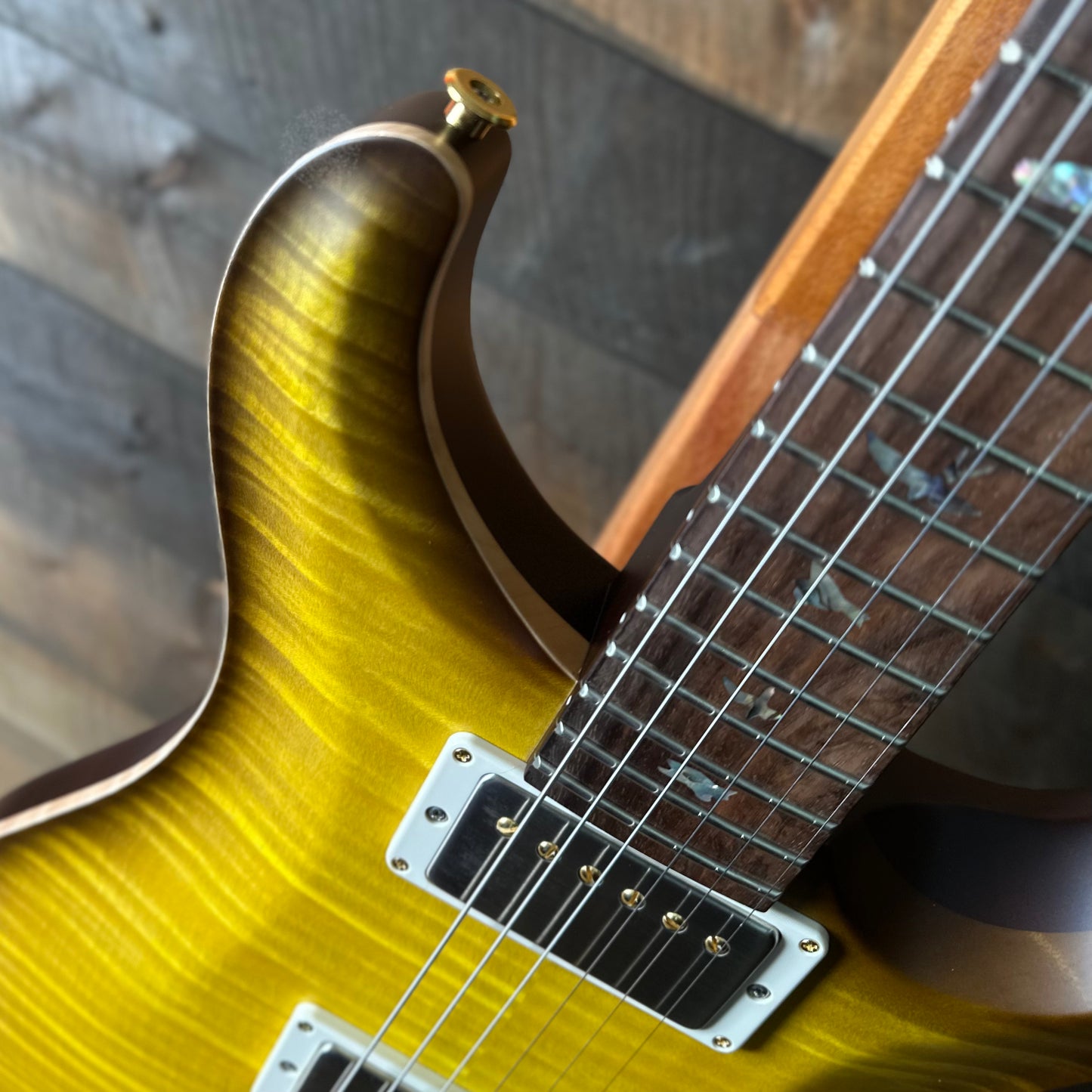 PRS DGT David Grissom Signature Wood Library Flame Maple 10 Top, Brazilian Rosewood FB - Livingston Lemondrop 410960