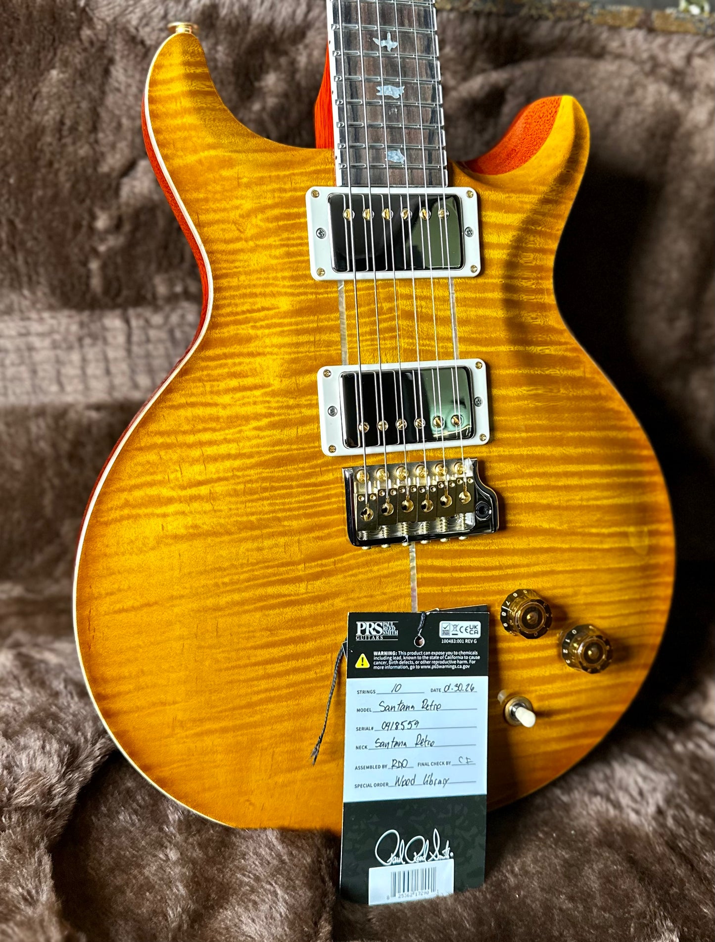 PRS Wood Library Santana Retro Korina Back & Neck, Ziricote FB!! - McCarty Sunburst 418559