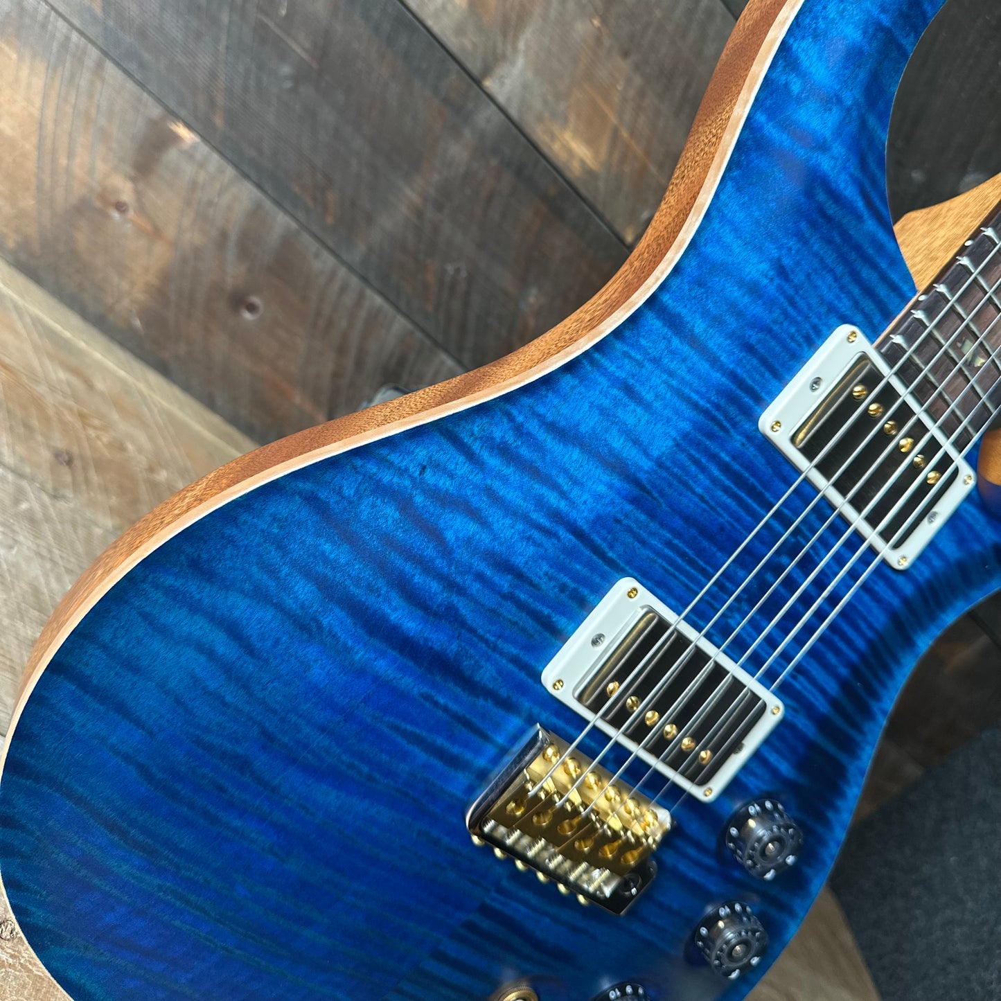 PRS DGT David Grissom Signature Wood Library Flame Maple 10 Top, Brazilian Rosewood FB - Aquamarine 410964