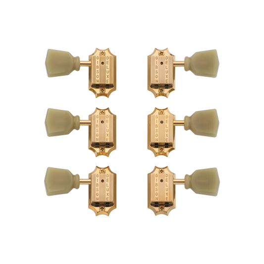 Gibson Deluxe Green Key Tuner Set - Vintage Gold
