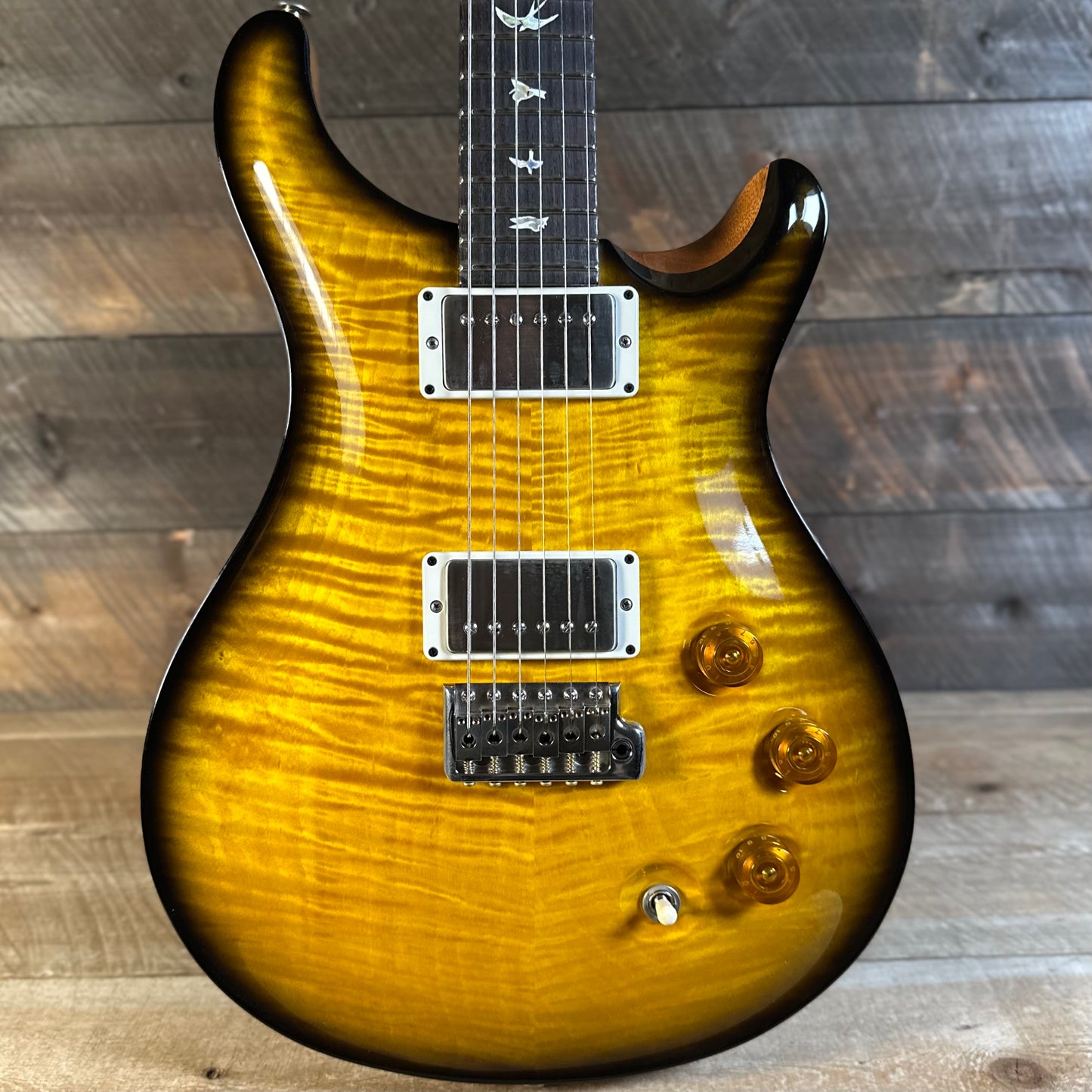 *PRS Roadshow Guitar* PRS DGT  (David Grissom Trem) W/Birds Custom Color - Livingston Lemondrop W/Black Microburst & Natural Back 417404