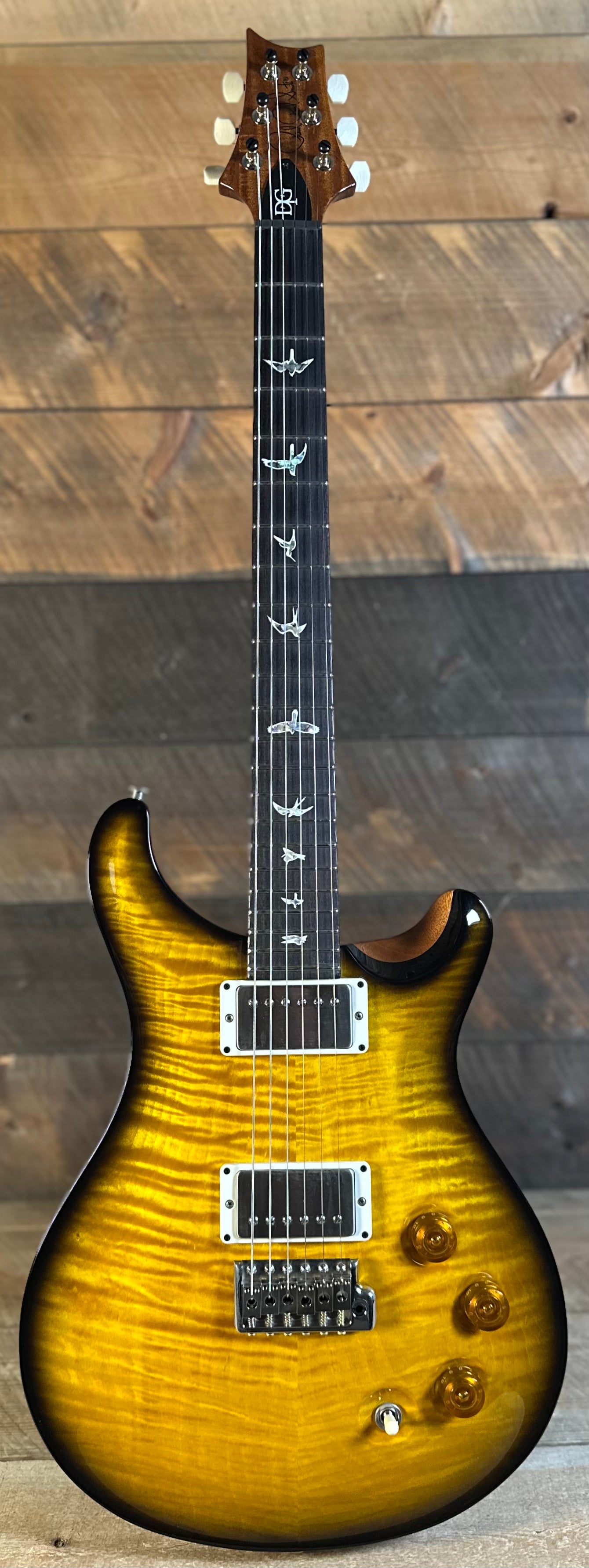 *PRS Roadshow Guitar* PRS DGT  (David Grissom Trem) W/Birds Custom Color - Livingston Lemondrop W/Black Microburst & Natural Back 417404