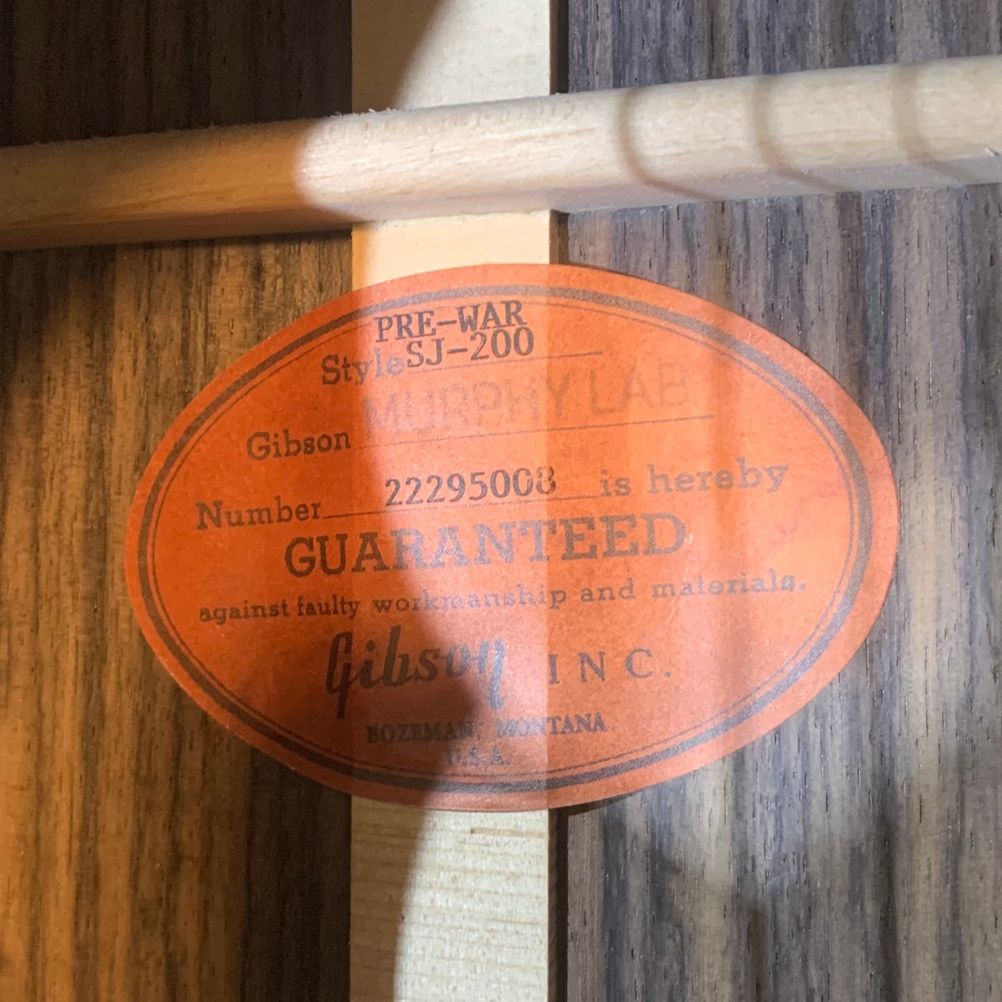 Gibson Custom Shop Pre-War SJ-200 Rosewood, Murphy Lab Light Aged - Faded Vintage Sunburst 22295003