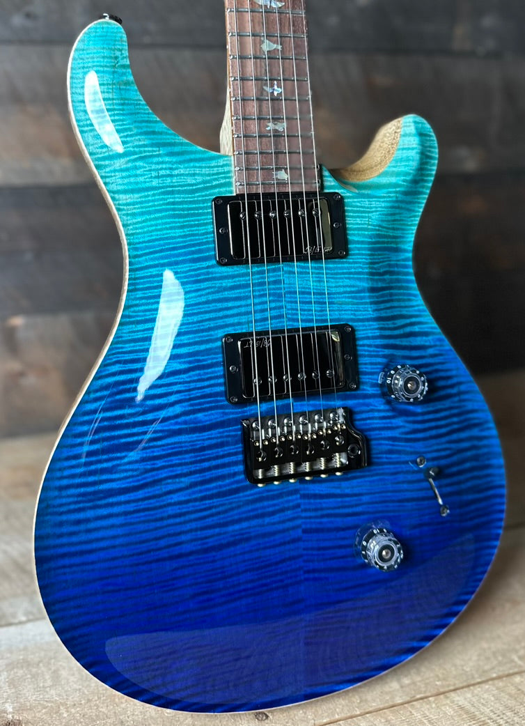 PRS Wood Library Custom 24 Blue Fade 10 Top Brazilian Rosewood Fretboard 58/15lt Korina Back 411447
