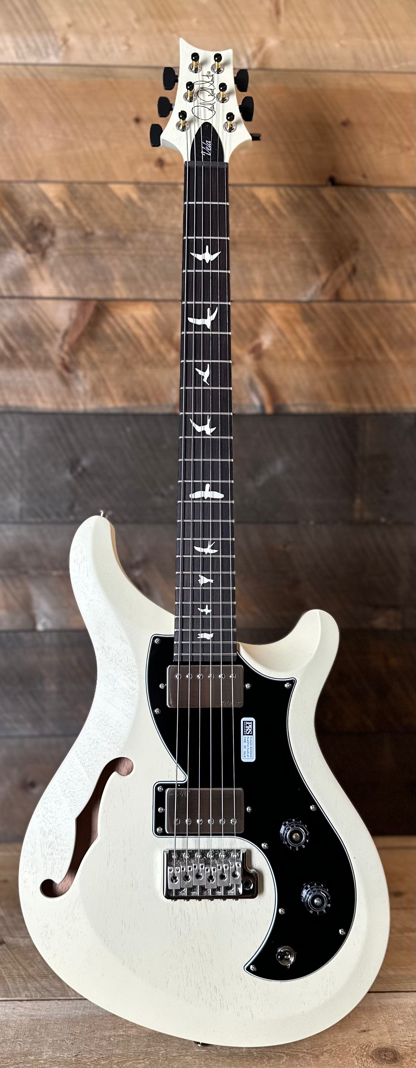 PRS S2 Vela Semi-Hollow HHT Quimper Edition – Antique White Satin Nitro USA Electric Guitar S2088696
