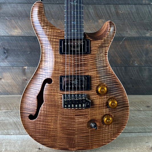 PRS Wood Library DGT Semi-Hollow David Grissom Signature Rosewood Neck! Flamed Maple 10-Top Smoked Black Hardware - Copperhead 418148