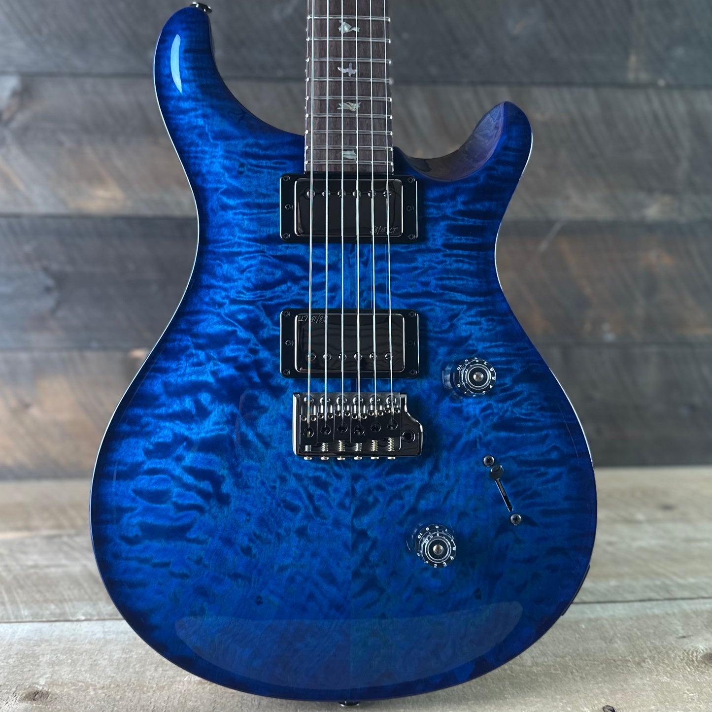 PRS Wood Library Custom 24 Quilt Top Brazilian Rosewood Fretboard - Aquamarine W/Blue Back 411448